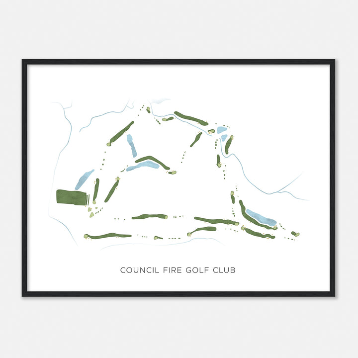 Print of Council Fire Golf Club Modern Map
