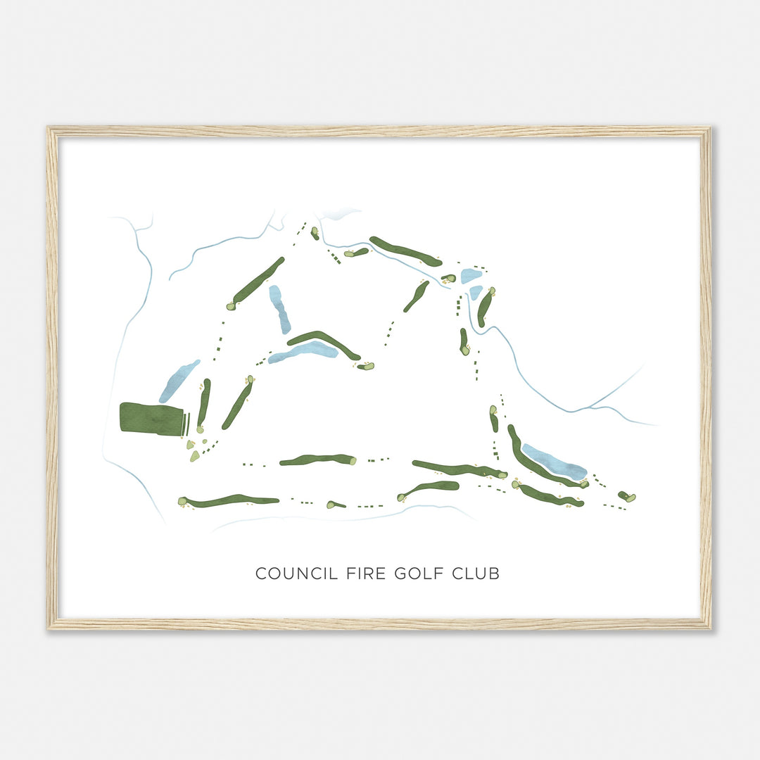 Print of Council Fire Golf Club Modern Map
