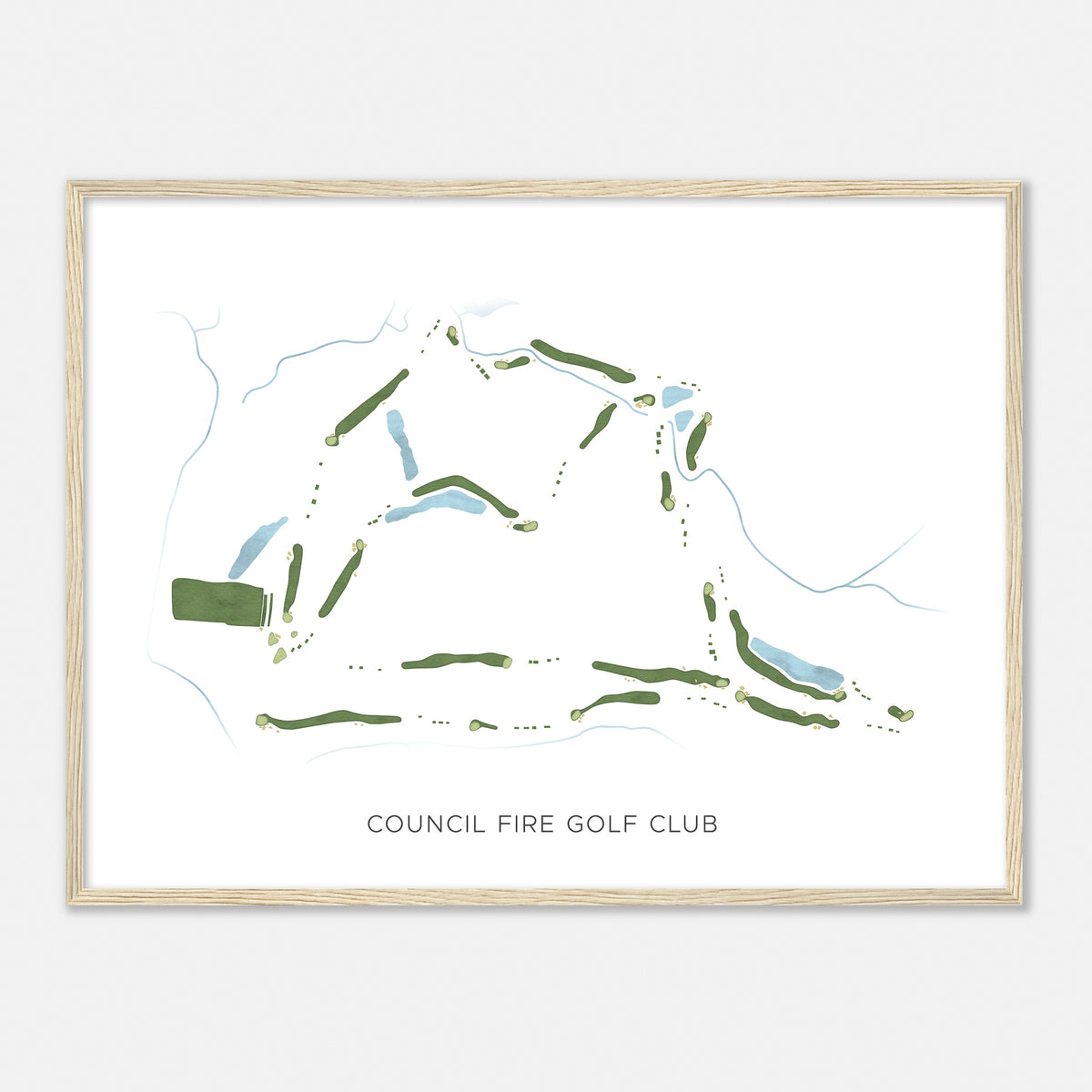 Print of Council Fire Golf Club Modern Map