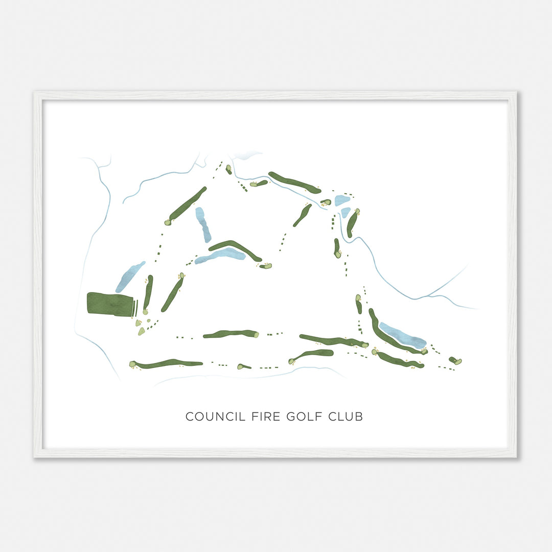 Print of Council Fire Golf Club Modern Map