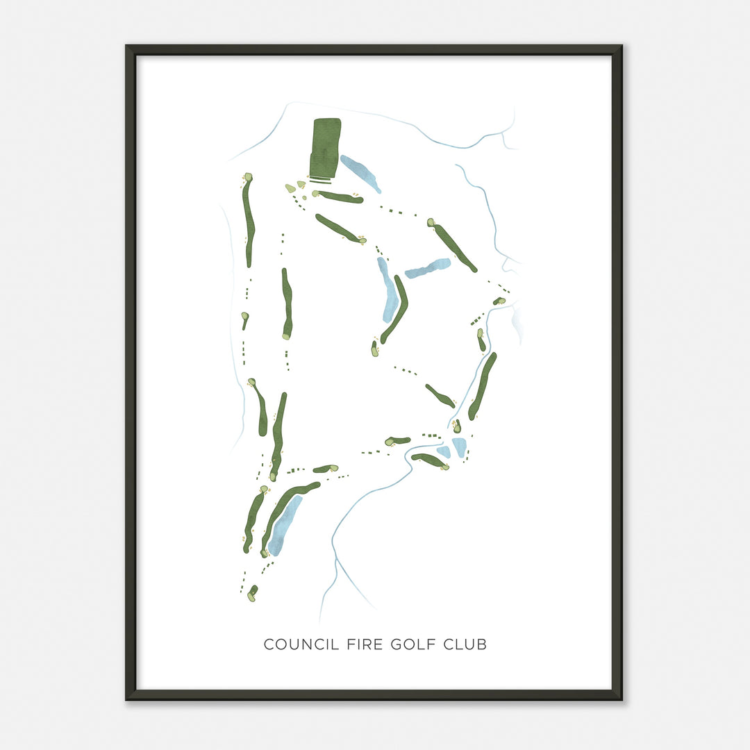 Print of Council Fire Golf Club Modern Map