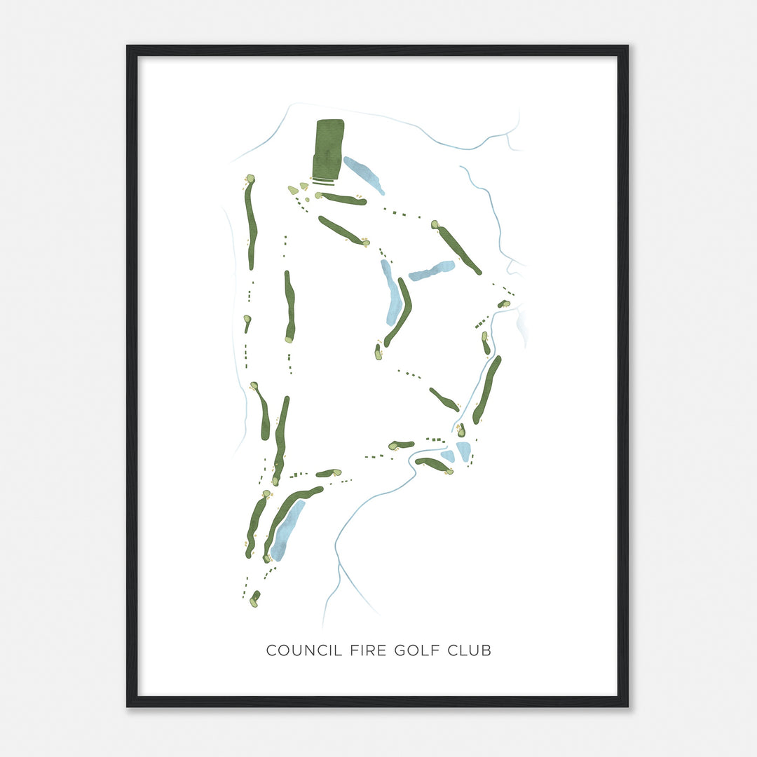 Print of Council Fire Golf Club Modern Map