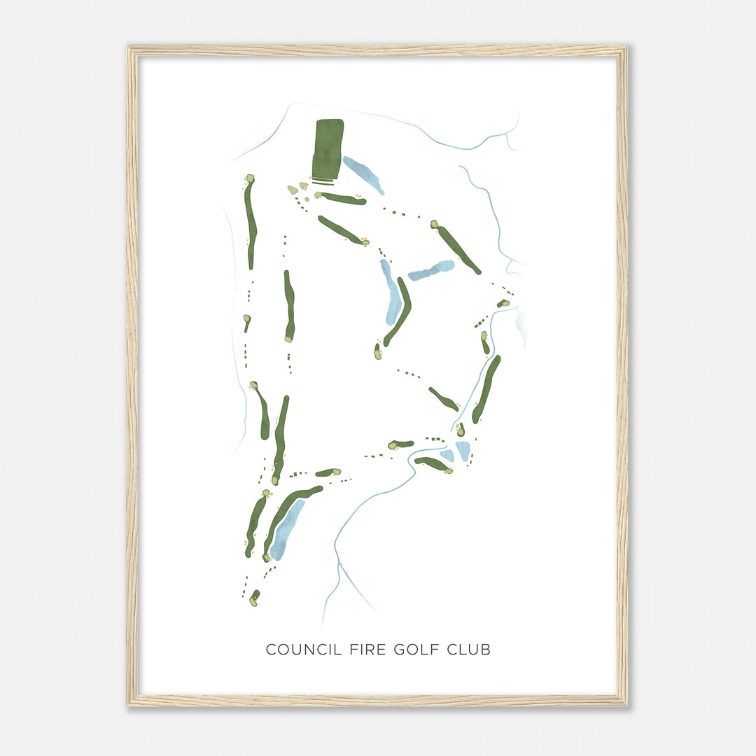 Print of Council Fire Golf Club Modern Map
