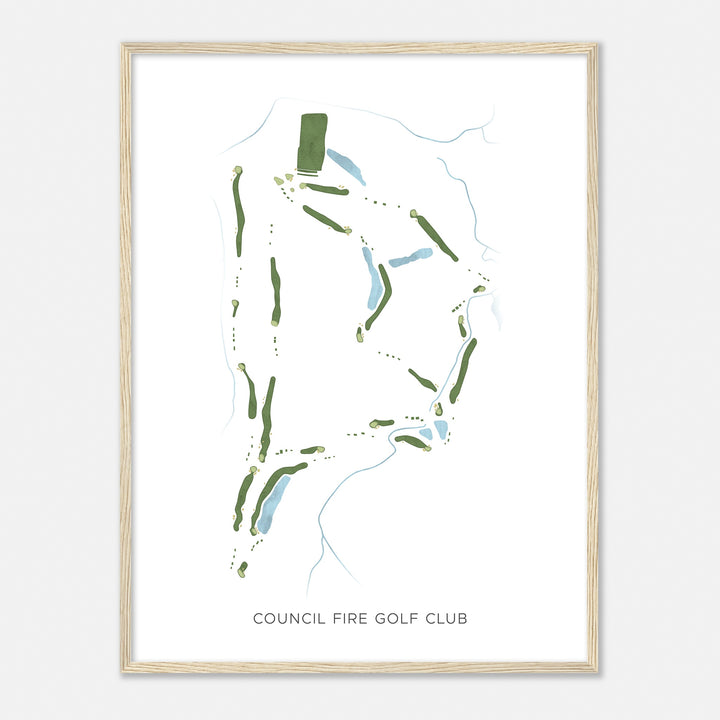 Print of Council Fire Golf Club Modern Map