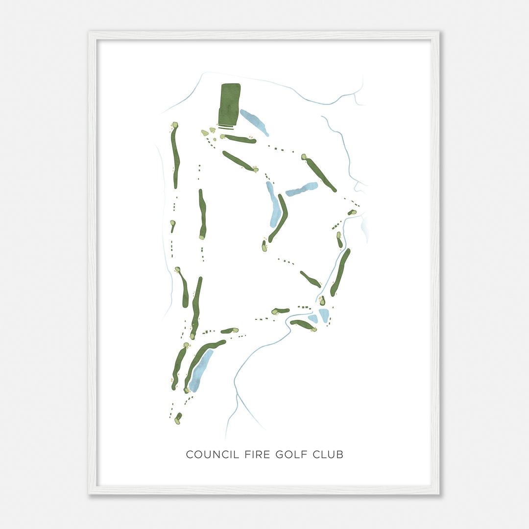 Print of Council Fire Golf Club Modern Map