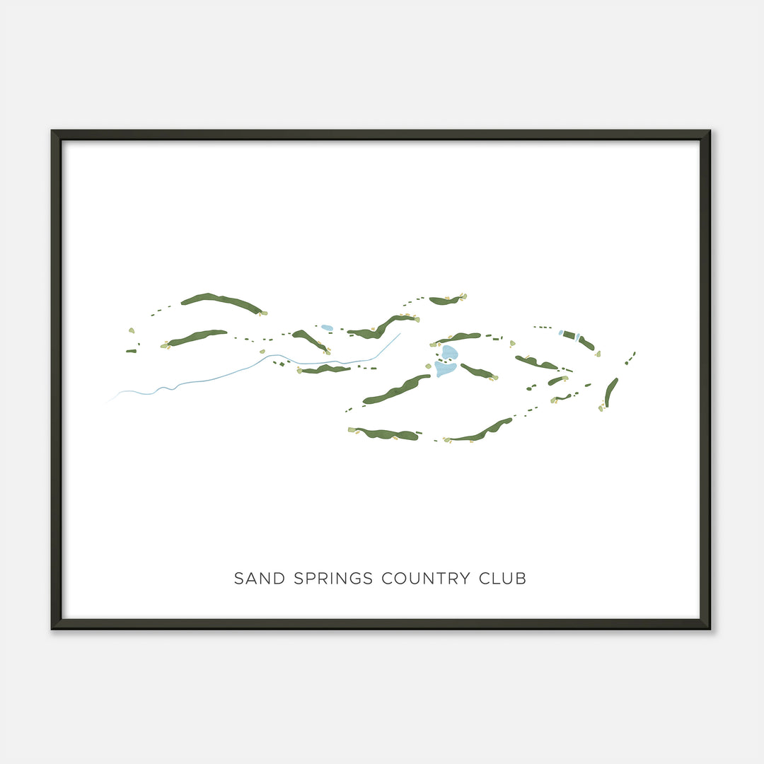 Print of Sand Springs Country Club Modern Map