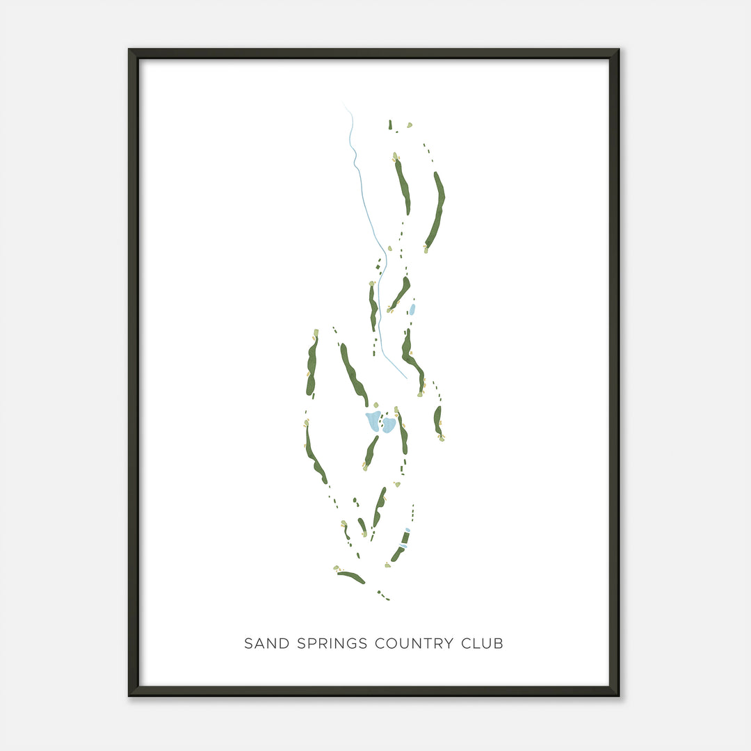Print of Sand Springs Country Club Modern Map