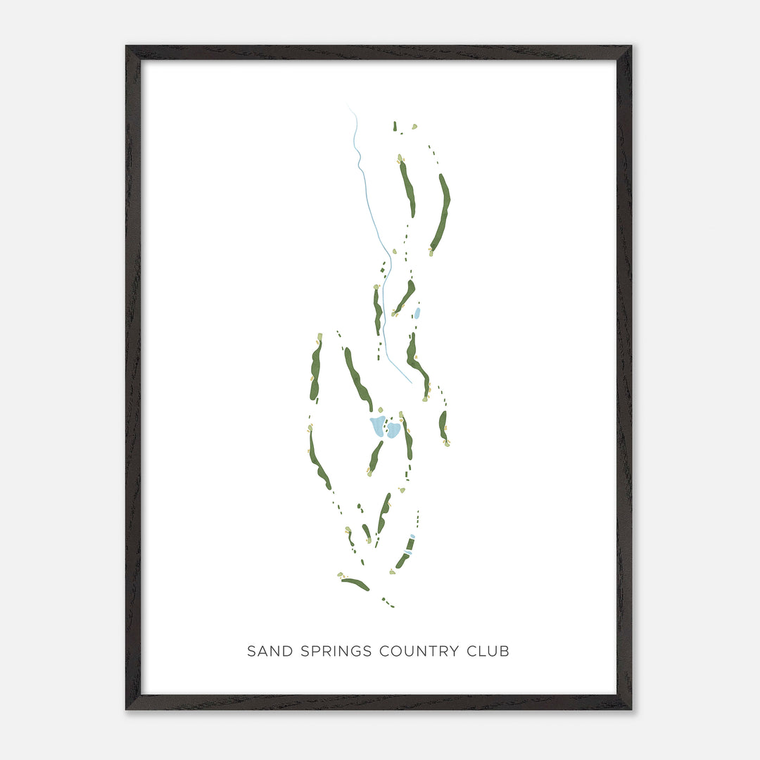 Print of Sand Springs Country Club Modern Map