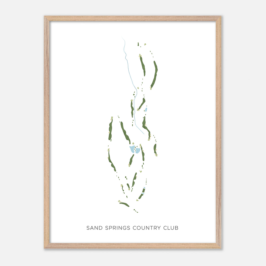 Print of Sand Springs Country Club Modern Map