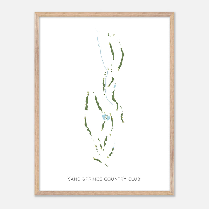 Print of Sand Springs Country Club Modern Map