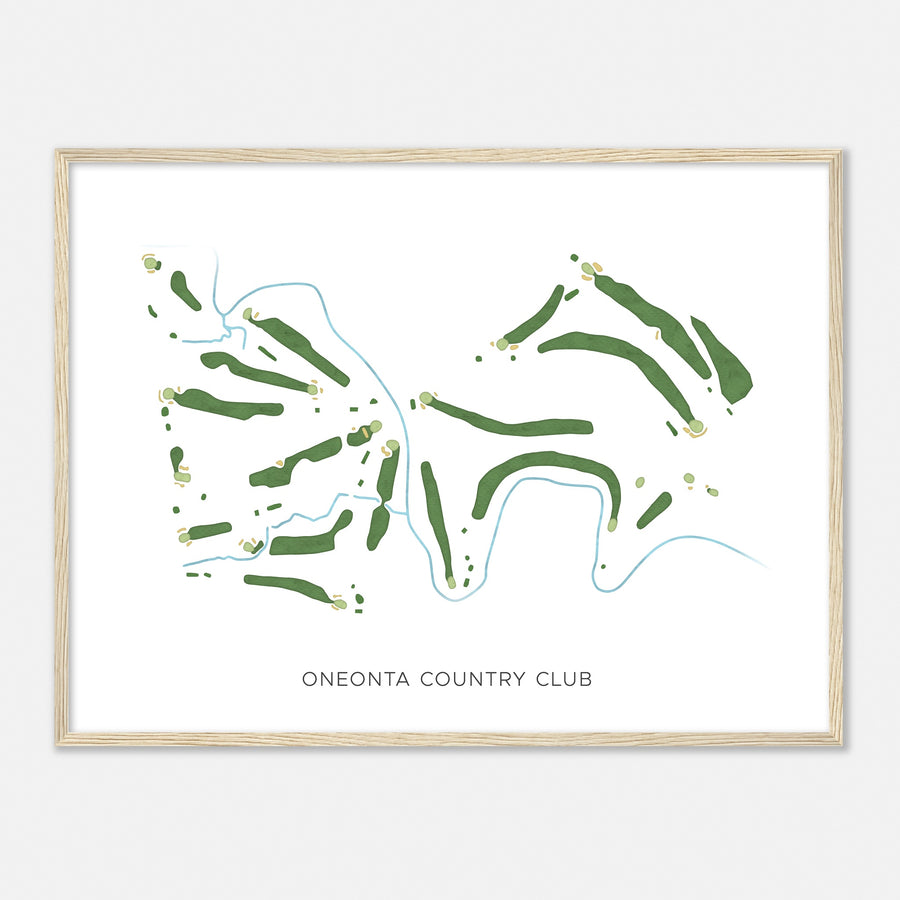 Print of Oneonta Country Club Modern Map
