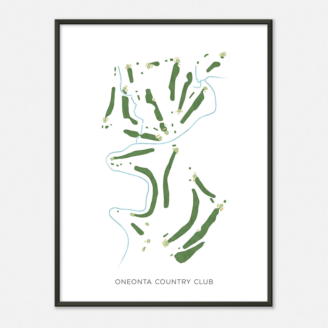 Print of Oneonta Country Club Modern Map