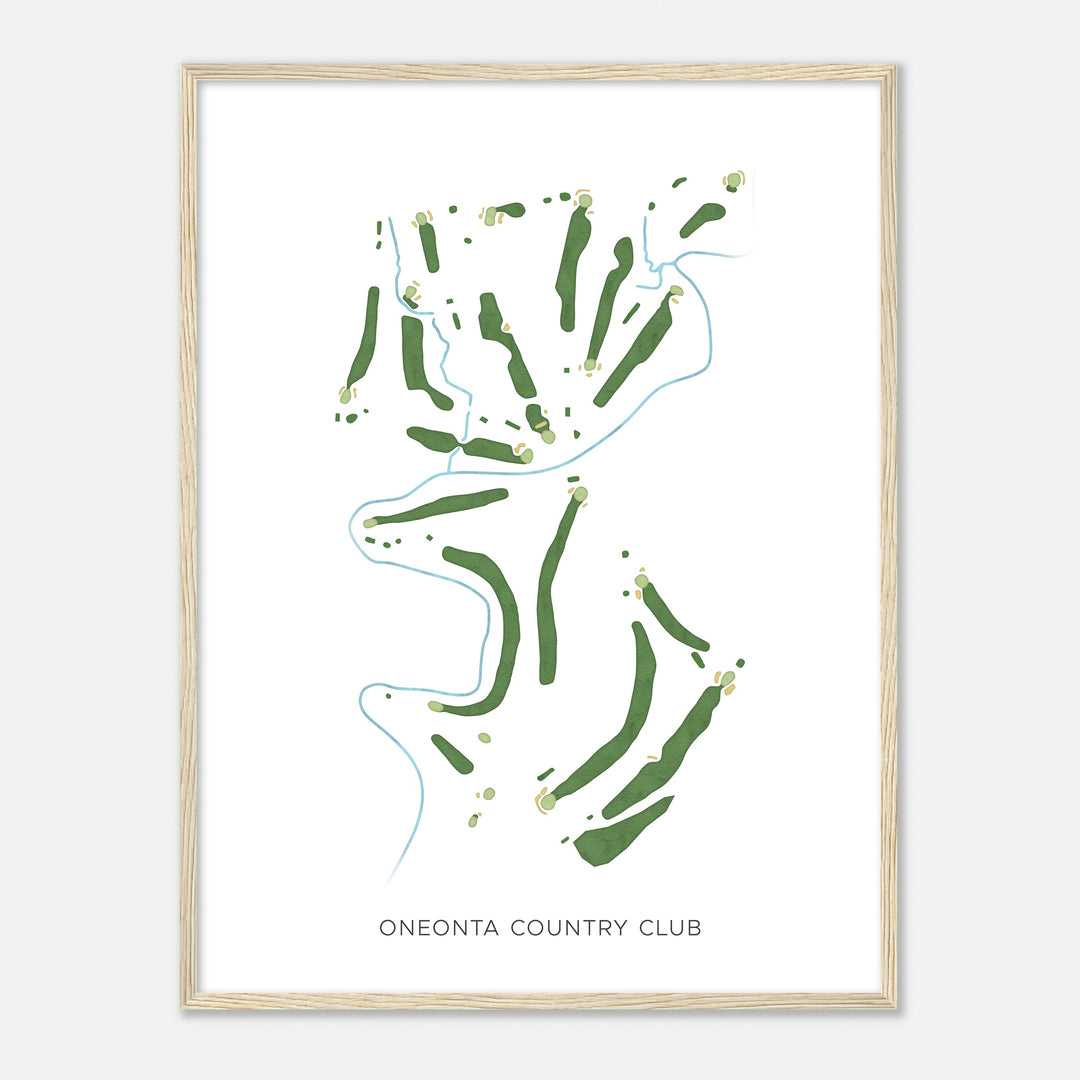 Print of Oneonta Country Club Modern Map