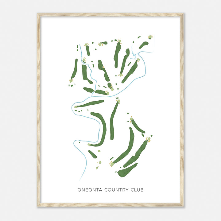 Print of Oneonta Country Club Modern Map