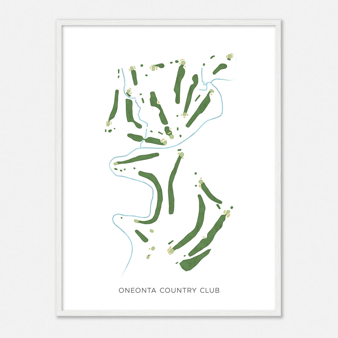 Print of Oneonta Country Club Modern Map