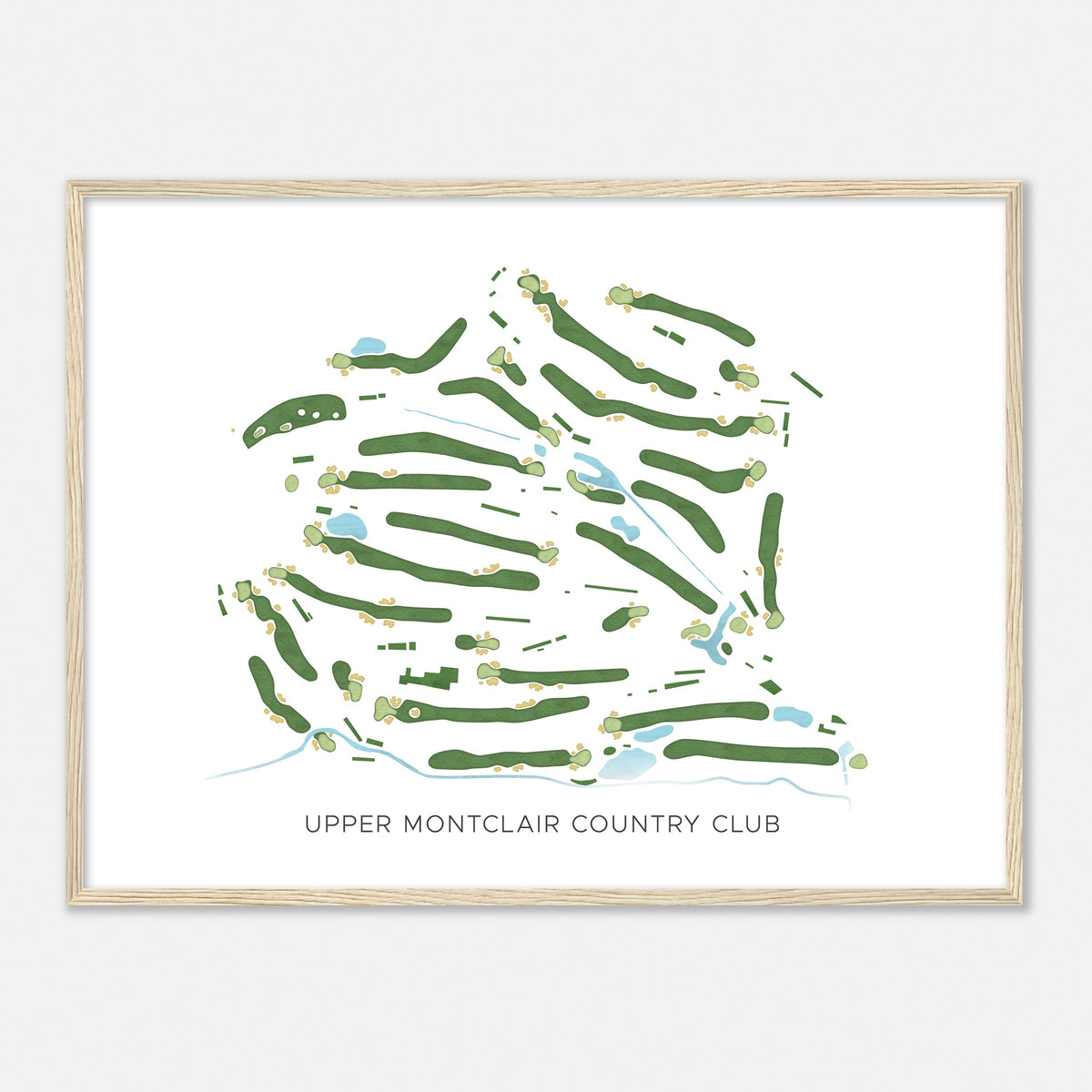 Print of Upper Montclair Country Club Modern Map