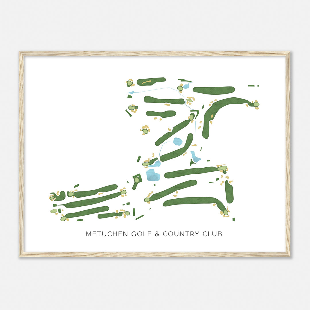 Print of Metuchen Golf & Country Club Modern Map