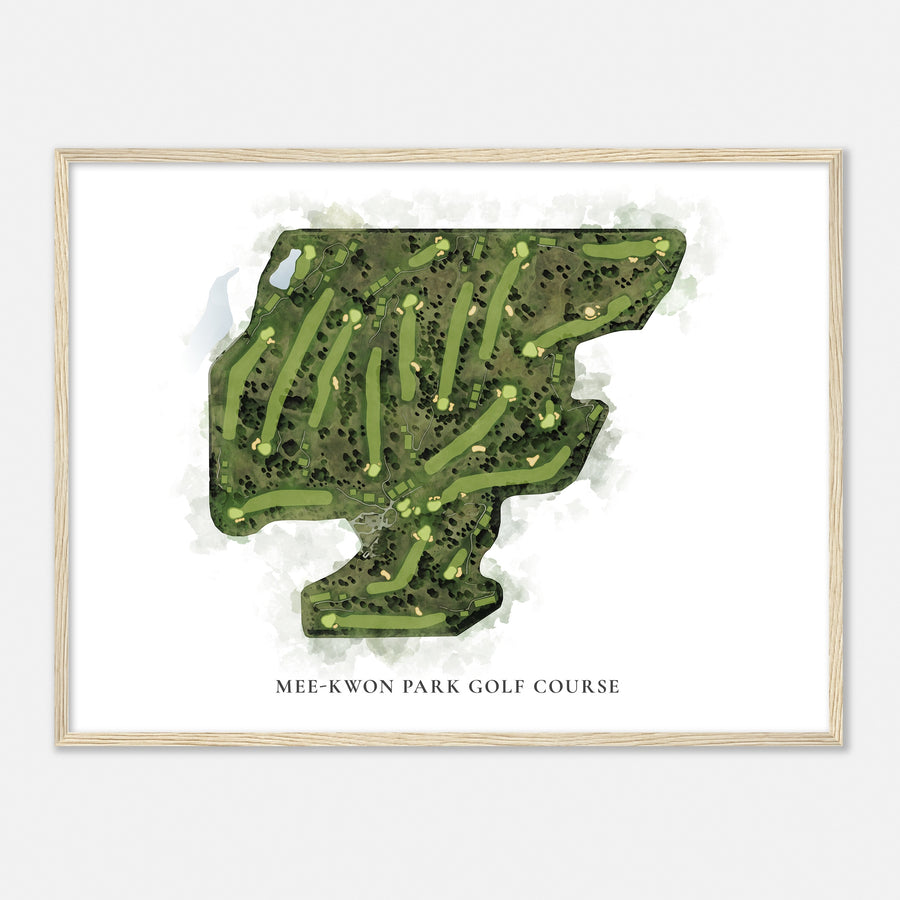 Print of Mee-Kwon Park Golf Course Classic Map