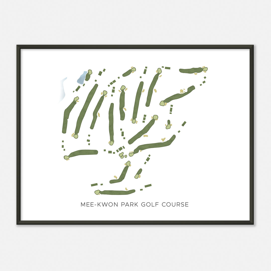 Print of Mee-Kwon Park Golf Course Modern Map