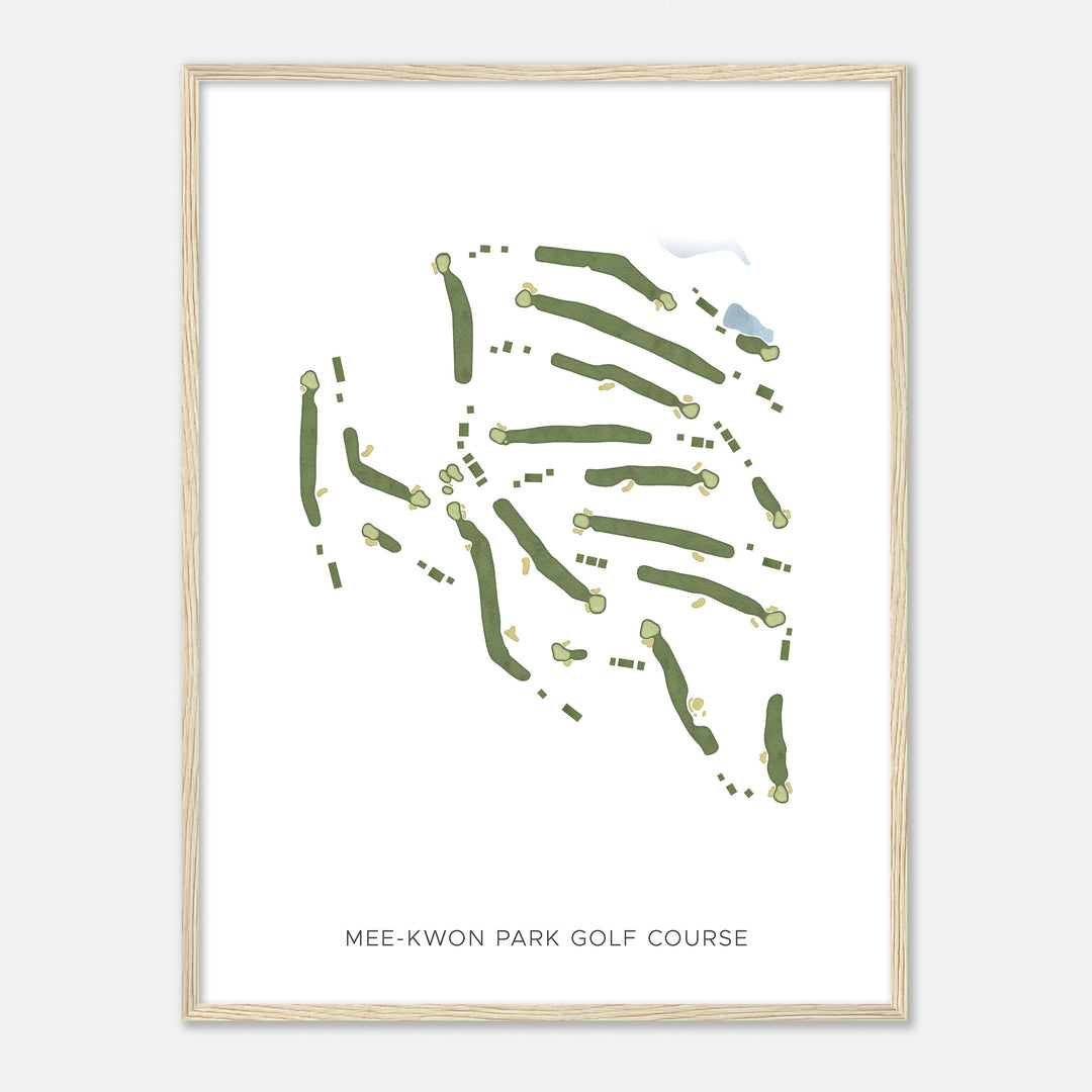 Print of Mee-Kwon Park Golf Course Modern Map