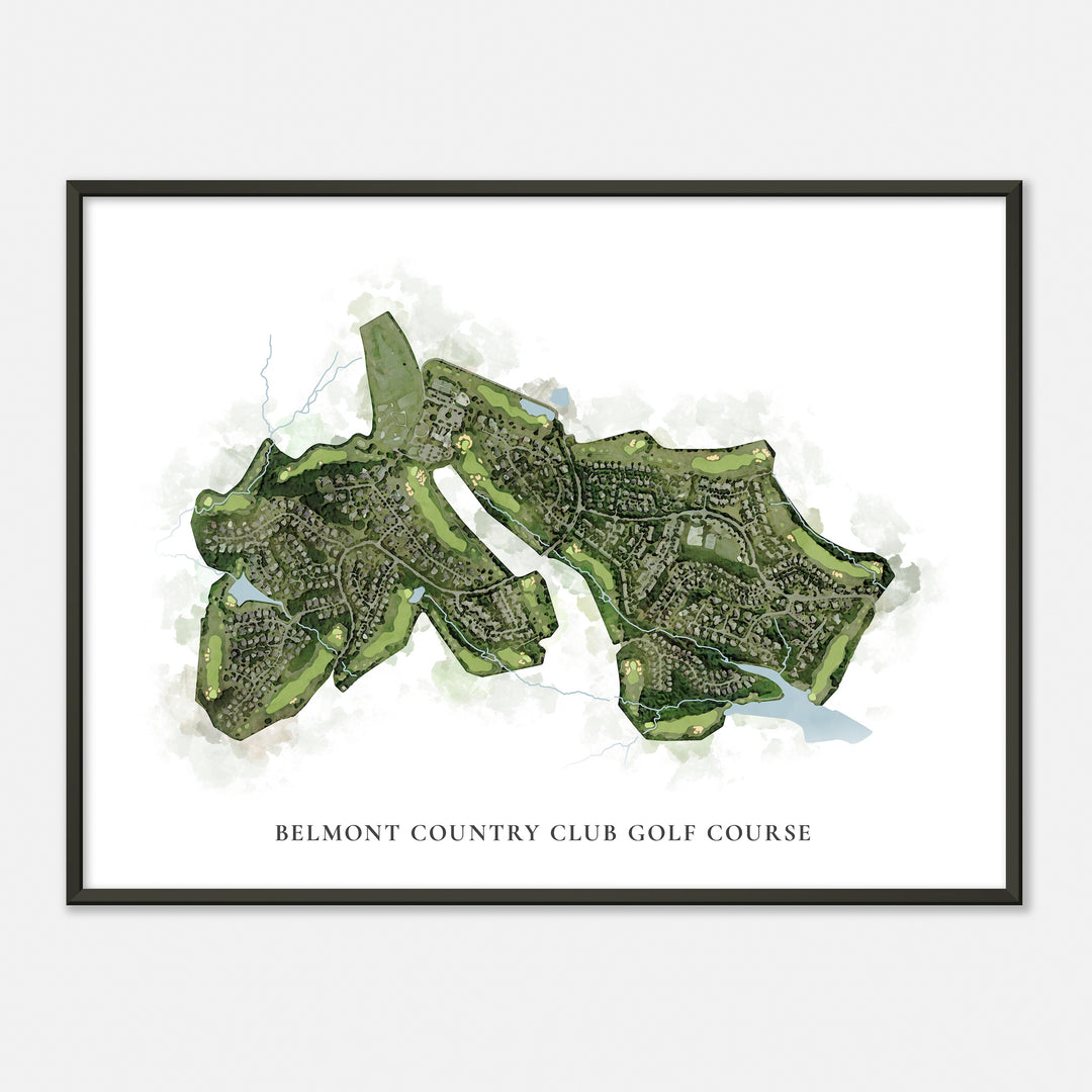 Print of Belmont Country Club Golf Course Classic Map