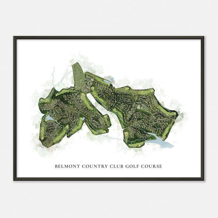 Print of Belmont Country Club Golf Course Classic Map