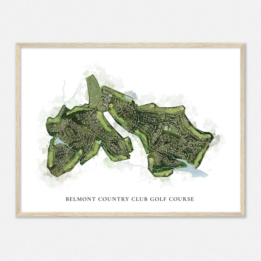 Print of Belmont Country Club Golf Course Classic Map