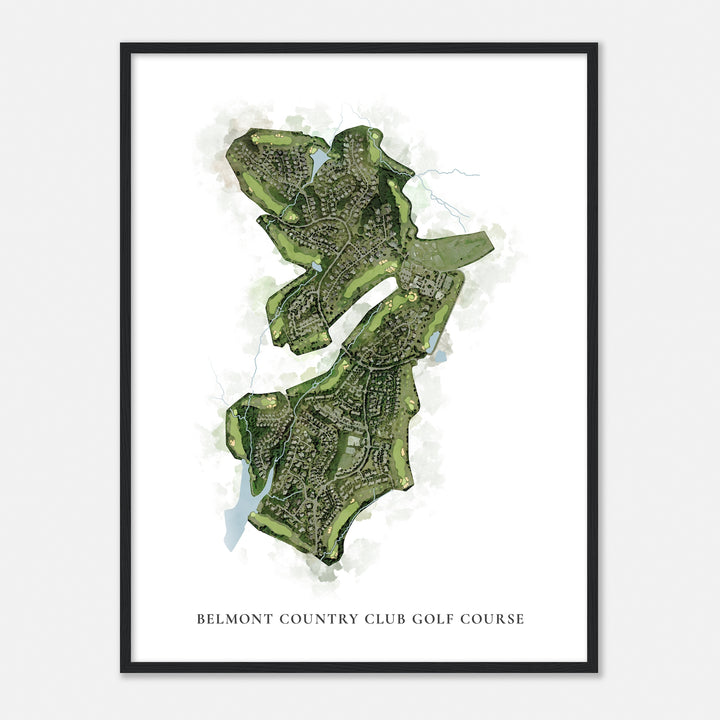 Print of Belmont Country Club Golf Course Classic Map
