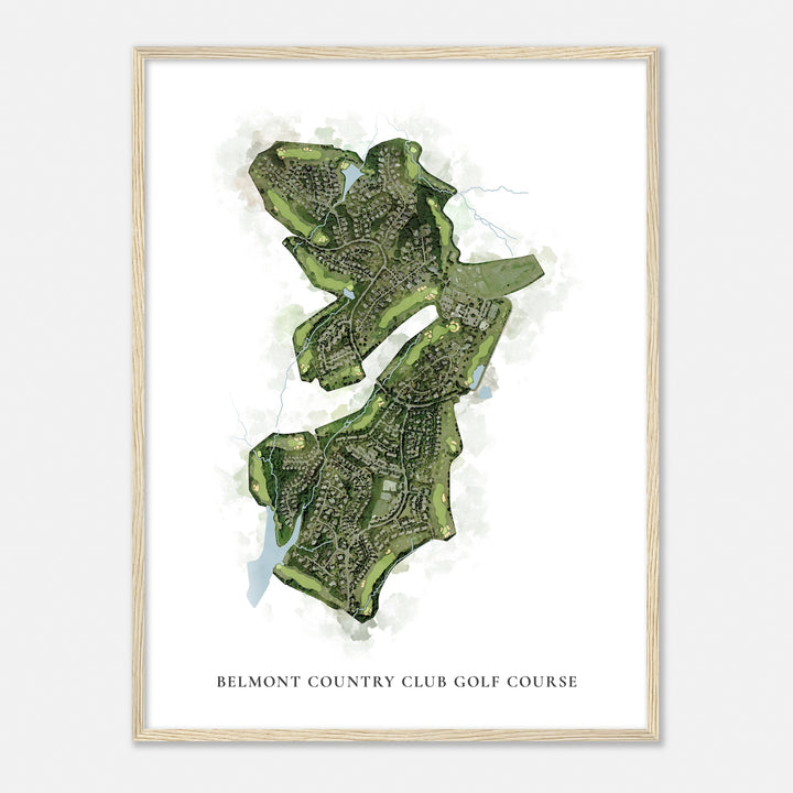 Print of Belmont Country Club Golf Course Classic Map
