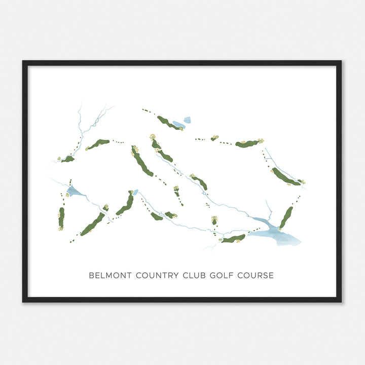 Print of Belmont Country Club Golf Course Modern Map