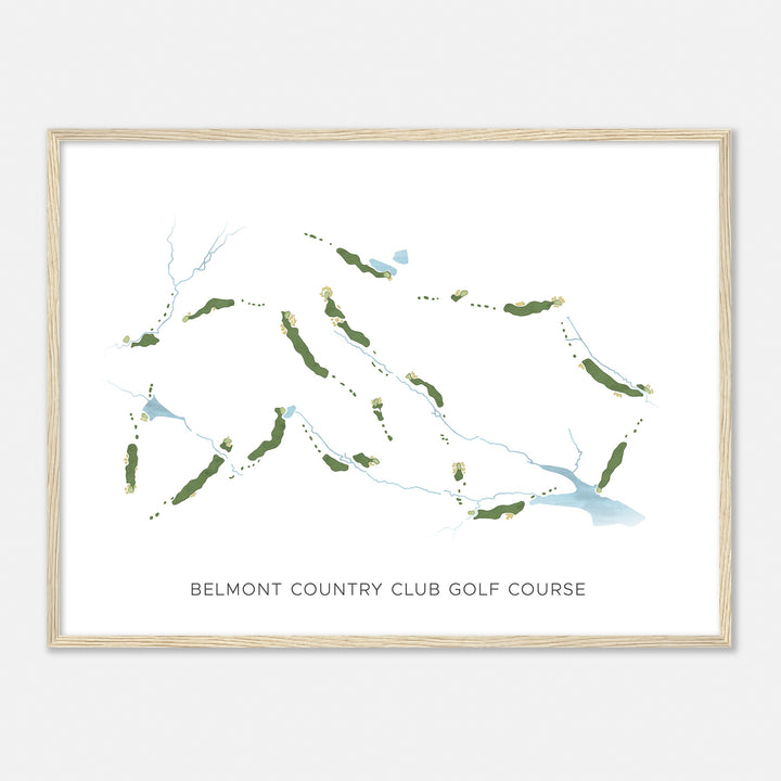 Print of Belmont Country Club Golf Course Modern Map