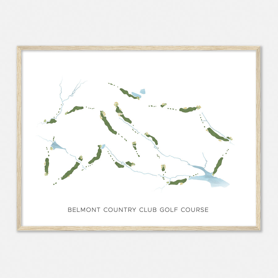 Print of Belmont Country Club Golf Course Modern Map