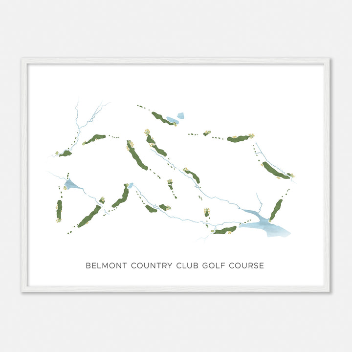 Print of Belmont Country Club Golf Course Modern Map