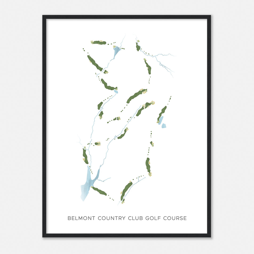Print of Belmont Country Club Golf Course Modern Map