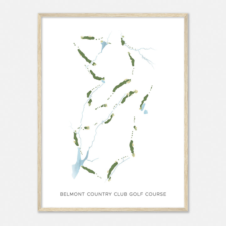 Print of Belmont Country Club Golf Course Modern Map