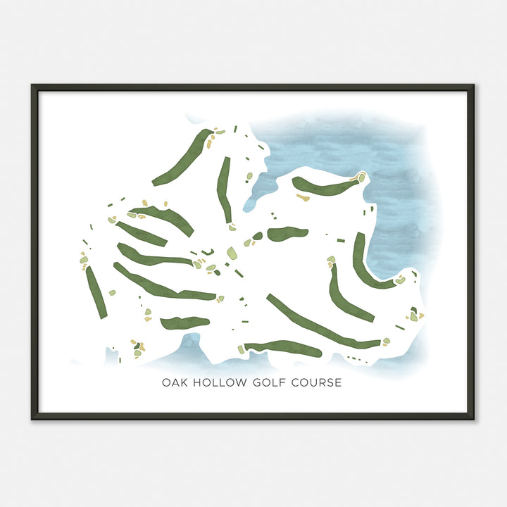 Print of Oak Hollow Golf Course Modern Map