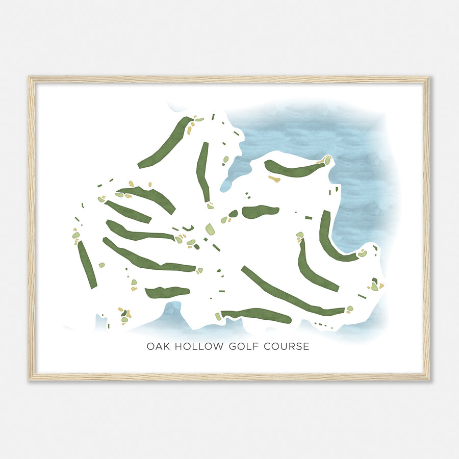 Print of Oak Hollow Golf Course Modern Map