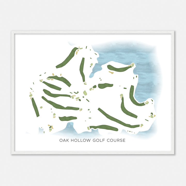 Print of Oak Hollow Golf Course Modern Map