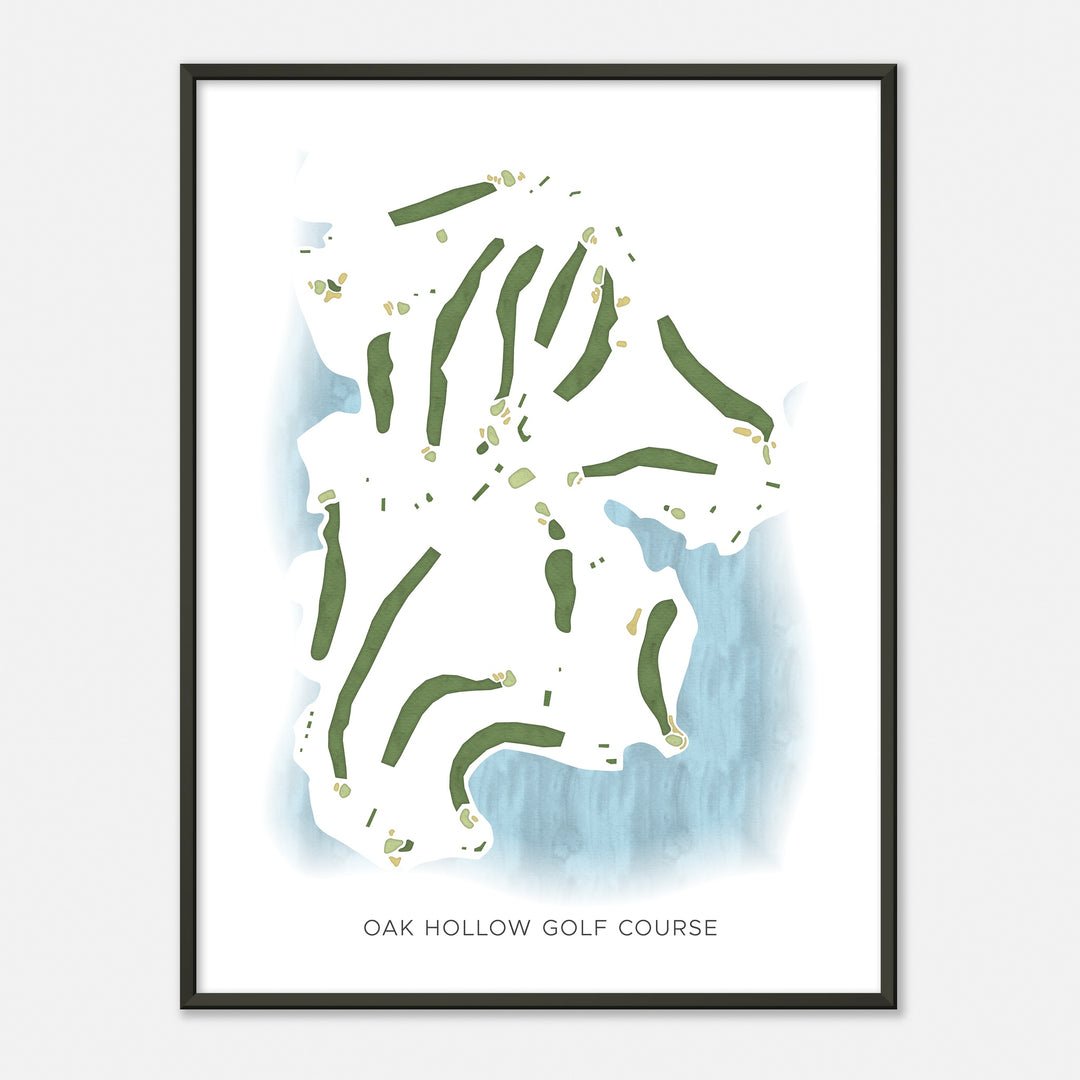 Print of Oak Hollow Golf Course Modern Map