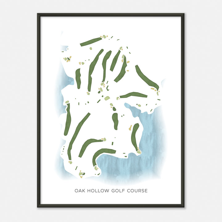 Print of Oak Hollow Golf Course Modern Map