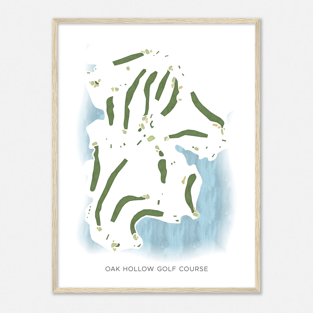 Print of Oak Hollow Golf Course Modern Map