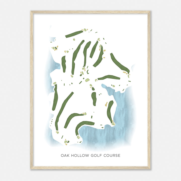 Print of Oak Hollow Golf Course Modern Map