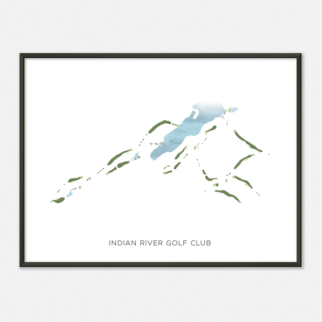 Print of Indian River Golf Club Modern Map