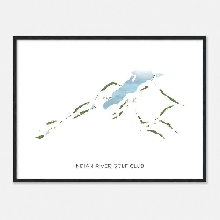 Print of Indian River Golf Club Modern Map