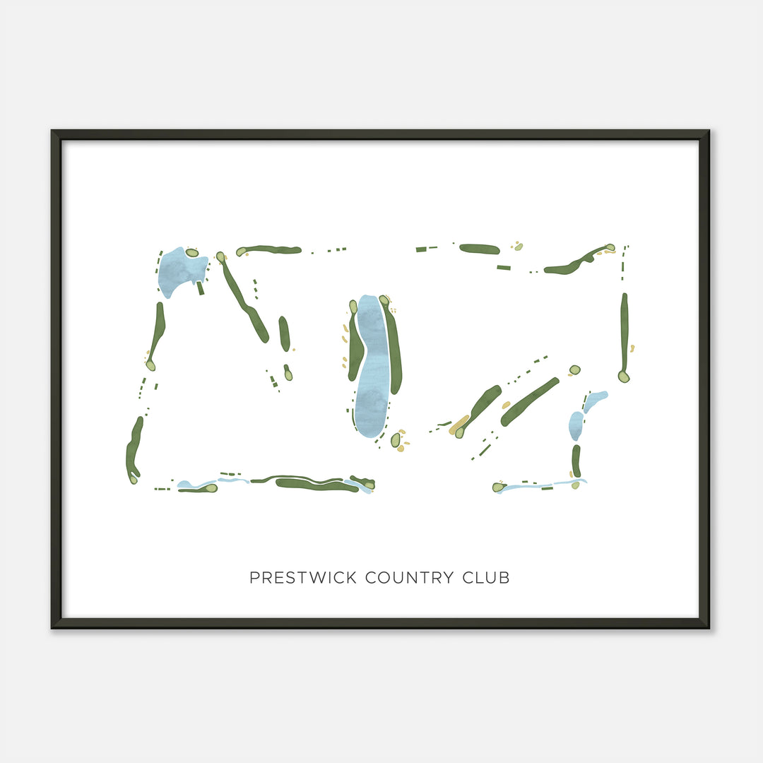 Print of Prestwick Country Club Modern Map