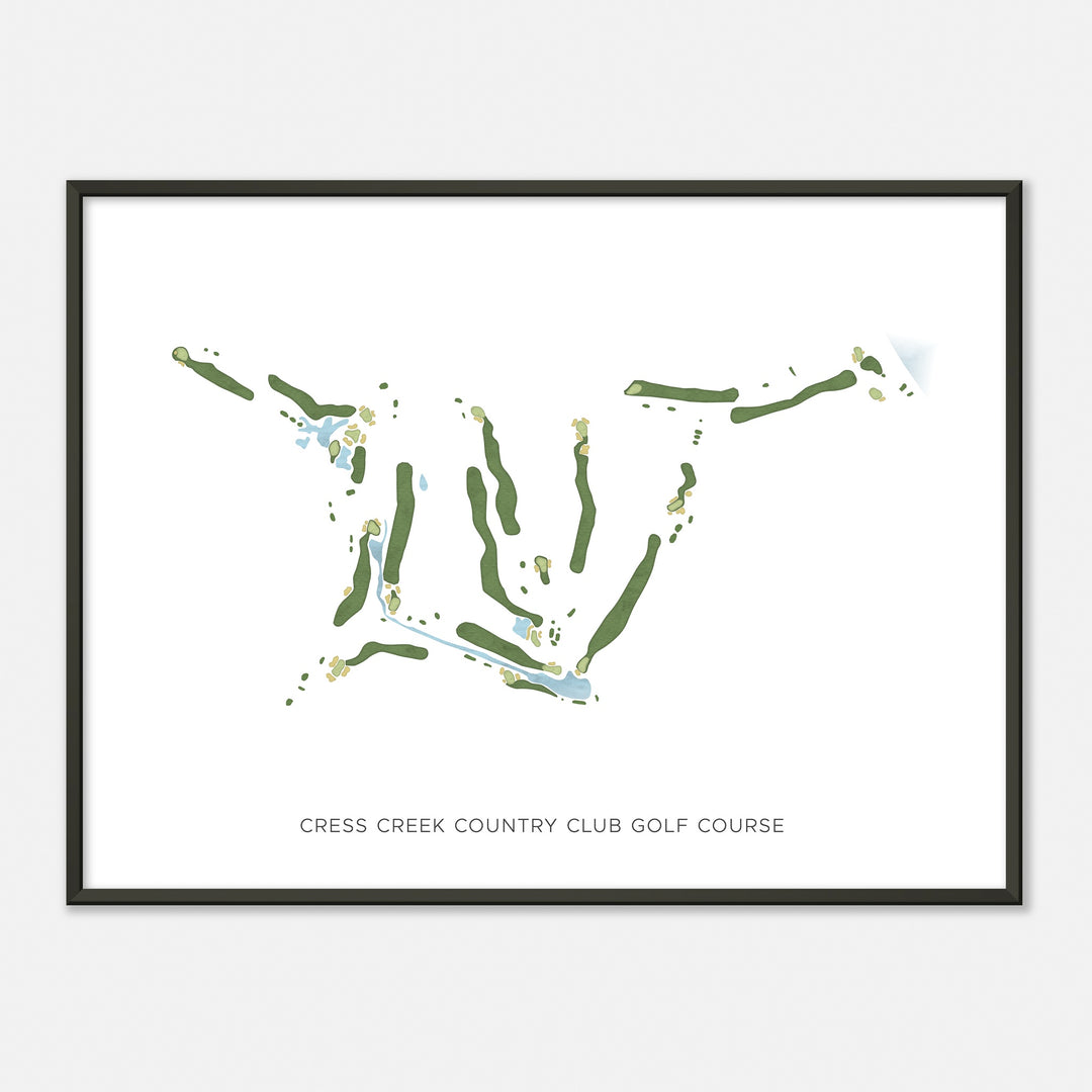 Print of Cress Creek Country Club Golf Course Modern Map