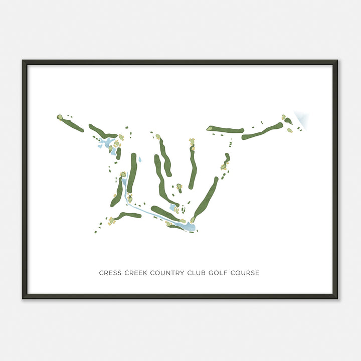 Print of Cress Creek Country Club Golf Course Modern Map