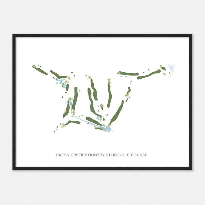 Print of Cress Creek Country Club Golf Course Modern Map