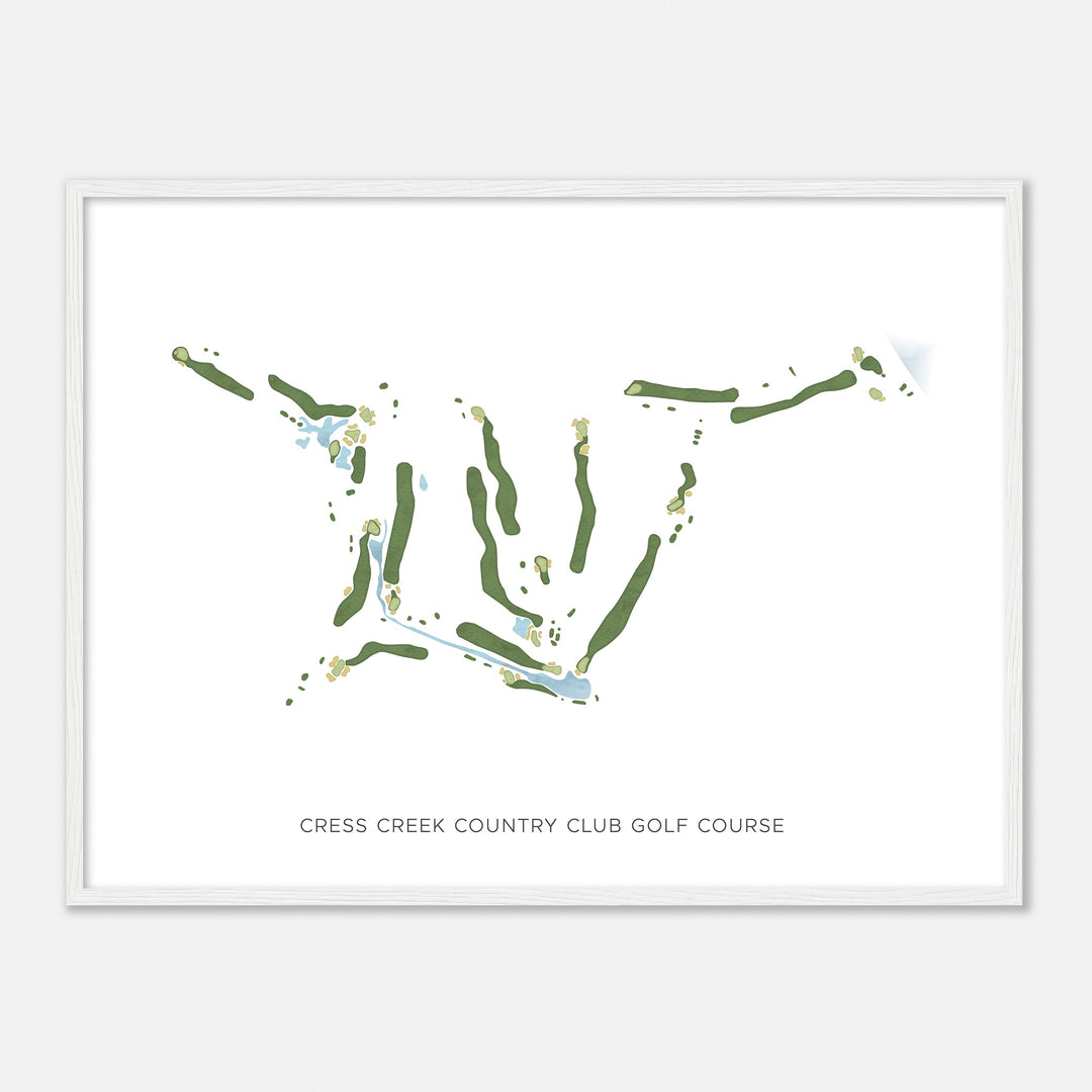 Print of Cress Creek Country Club Golf Course Modern Map