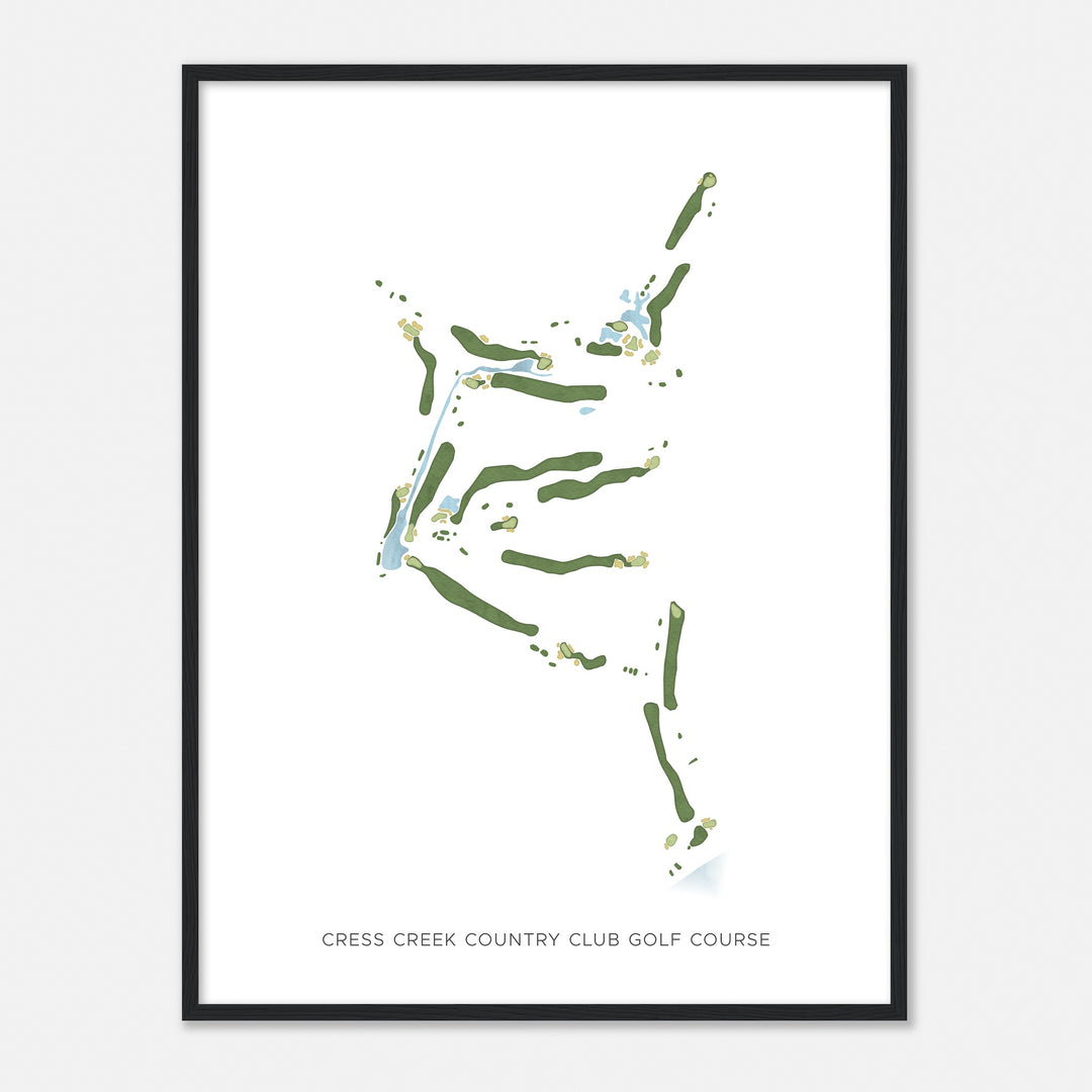 Print of Cress Creek Country Club Golf Course Modern Map